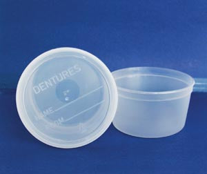 Gmax Industries, Inc. Gmax Denture Cups  w/ Lid, Translucent, 25/slv, 10 slv/cs (24 cs/plt)