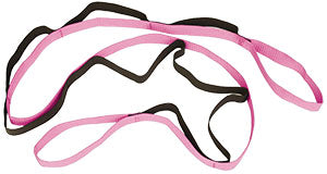 Therapeutic Rangemaster Stretchstrap  Stretching Aid, 5 ft 7" Long, Pink Webbing with Bl