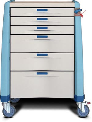 CART MEDICAL 43X24X31 BLU3-3IN 2-6IN 1-10IN (DROP)