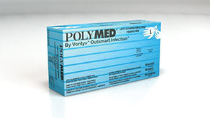 Ventyv Polymed Latex Exam Powder-Free Gloves  Glove, Exam, Latex, Large (8-8.5), Powder Free (PF