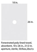 Cardinal Health Operating Room Towels  Towel, OR, Poly-Lined, Absorbent, 2 3/4 Circular F