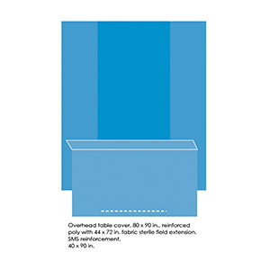 Cardinal Health Convertors General Surgery Drape Sheets And Components  Cover, Table with Reinforced Back, Overhead, 80 x