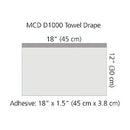 Cardinal Health Procedure Drapes  Towel Drape, Small, with Adhesive, 18 x 12, Steril