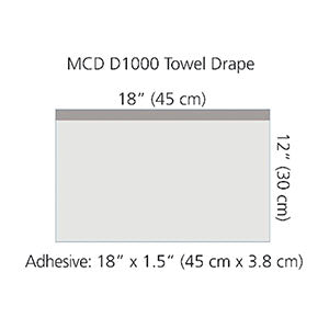 Cardinal Health Procedure Drapes  Towel Drape, Small, with Adhesive, 18 x 12, Steril