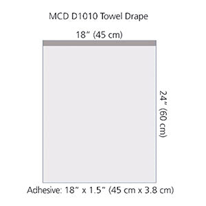 DRAPE TOWEL ST 18X23 W/ADHS10/CS
