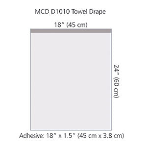 Cardinal Health Procedure Drapes  Towel Drape, with Adhesive, 18 x 23, Sterile, 10/c