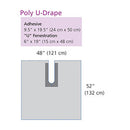Cardinal Health Procedure Drapes  Poly U-Drape, Clear, Small, with Adhesive, 9.5 x 1