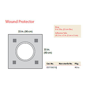 Cardinal Health Procedure Drapes  Wound Protector, 35 x 35, 9 Dia Ring, Adhesive Tab