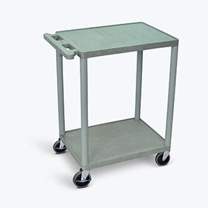 Luxor Utility Carts  Cart-Two-Shelves-Foam-Plastic-Gray-24-W-x-18-D-x-3