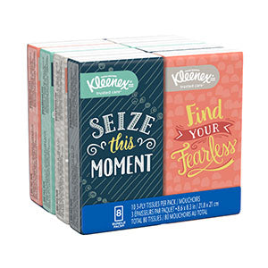 Kimberly-Clark Consumer Facial Tissue  Facial Tissue, Pocket Pack, 10/pk, 8 pk/bundle, 12