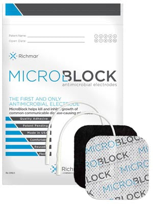 Richmar Microblock Antimicrobial  Electrodes  MicroBlock Antimicrobial Electrodes, 3" x 5" White