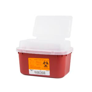 CONTAINER SHARPS RED TORTUOUSLID 1 GAL 12/CS