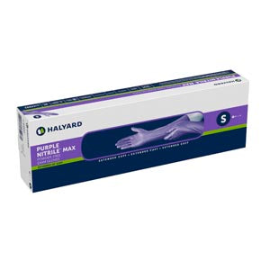 Halyard Purple Nitrile Max Powder Free Exam Gloves  Glove, X-Large, 50/bx 8bx/cs