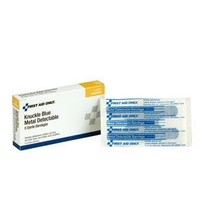 First Aid Only/Acme United Refill Items For Kits  Fabric Knuckle Bandages, Blue Metal Detectable, 8/