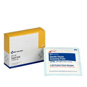First Aid Only/Acme United Corporation First Aid Only/Acme United Wound Care  Sterile Gauze Pads, 3"x3", 10/bx