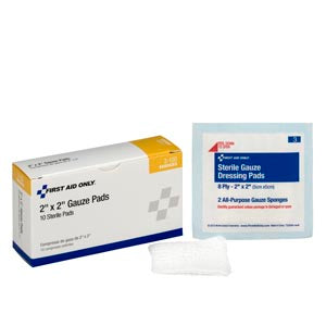 First Aid Only/Acme United Corporation First Aid Only/Acme United Wound Care  Sterile Gauze Pads, 2"x2", 10/bx