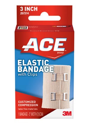 ACE Elastic Bandage with Clip (10/Box)  3" Elastic Bandage with Clip, 72/cs