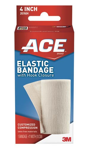 ACE Elastic Bandage with Clip (10/Box)  4" Elastic Bandage with Hook Closure, 72/cs