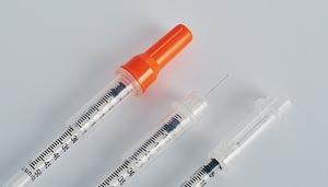 Medivena One-Care Insulin And Tuberculin Safety Syringes  Safety Syringe, Insulin, 0.5 ml, 29G x ½", Blue Co