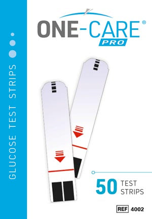 Medivena One-Care Pro Glucose Monitoring System  Glucose Strips, for Professional Use Only, 50 stri