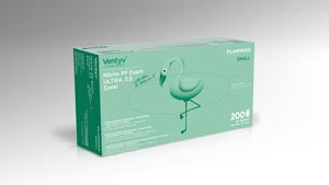 Ventyv Nitrile Powder Free Exam Glove Ultra 3.5 (Flamingo)  Glove, Exam, Nitrile, Powder-Free (PF), Polymer Co