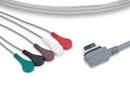 Cables And Sensors Ecg Telemetry Leadwires  Leadwire, 5 Leads Snap, GE Healthcare Compatible w
