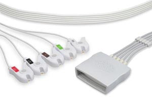 Cables And Sensors Disposable Ecg Leadwires  e ECG Leadwire, 5 Leads Pinch/Grabber, 10/bx, Phil
