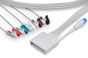 Cables And Sensors Ecg Telemetry Leadwires  Leadwire, 5 Leads Pinch/Grabber w/ SpO2, Philips C