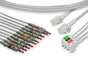 Cables And Sensors Ekg Accessories  EKG Leadwire, 10 Leads Banana, Philips Compatible