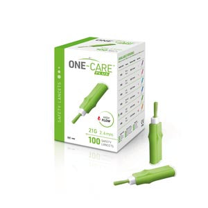 Medivena One-Care Plus Safety Lancets  Safety Lancet, 21G x 2.4mm, High Flow, Contact Act