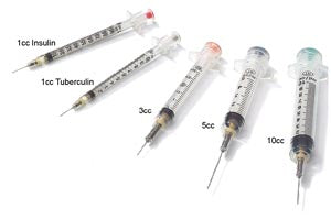 SYRINGE SAFETY W/HYPO NEEDLE3ML 20GX1.5 100/BX 6BX/CS