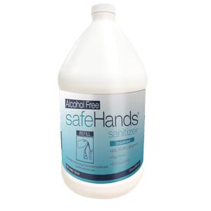 Safehands Unscented Hand Sanitizer  Sanitizer, w/ Pump, Alcohol-Free, Foaming, 128oz,