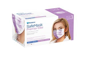 Medicom, Inc. Medicom Safe+Mask Premier Elite Earloop Mask  Earloop Mask, ASTM Level 3, Lavender, 50/bx, 10 bx