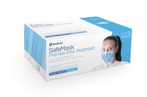 Medicom, Inc. Medicom Safe+Mask Premier Elite Earloop Mask  Premier Elite ProShield Earloop Mask with Visor, A