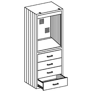 Blickman Industries Blickman Equipment & Supplies Cabinets  Cabinet 24 1/8"W x 60"H x 18"D Console Cabinet, Sl