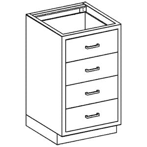 Blickman Industries Blickman Case Cabinets  Cabinet 24 1/8"W x 35 3/4"H x 22"D, (4) 1/4-1/2 Dr