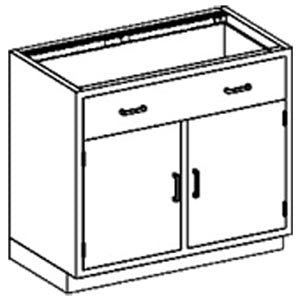 CABINET 35W S/S ADJ SHLF DRAWR2 HINGED DOORS (DROP)