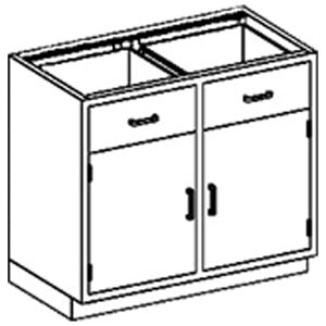 CABINET 35W S/S ADJ SHELFDRAWERS 2 HINGED DOORS (DROP)