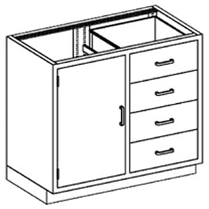 Blickman Industries Blickman Case Cabinets  Cabinet 35"W x 35 3/4"H x 22"D, (4) Drawers On Rig