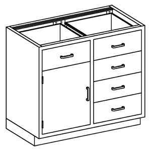 CABINET 35W S/S 1/2 SZ SHELFDRAWERS HINGED DOOR (DROP)