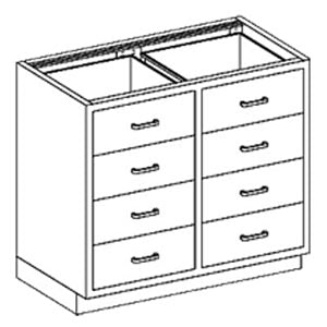 Blickman Industries Blickman Case Cabinets  Cabinet 35"W x 35 3/4"H x 22"D, (8) 1/4-1/2 Drawer