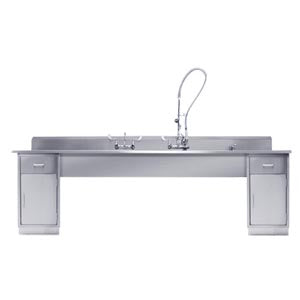 Blickman Industries Blickman Decontamination Stations  x 26 1/2""D, (8") Backsplash, (3) 25"W x 18"H X 10