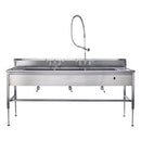 Blickman Industries Blickman Decontamination Stations  x 26 1/2"D, Hydraulic Lift, (8") Backsplash, (3) 2