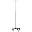 STAND IV 2 HOOK W/5 LEG BASEON CASTERS (DROP)