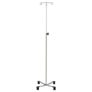 Blickman Industries Blickman Iv Stands  I V Stand, 2 Hook, Tru Loc Mechanism, 4 Leg, Chrom