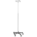 STAND IV 4 HOOK W/5 LEG BASEON CASTERS (DROP)