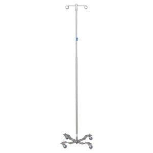 Blickman Industries Blickman Iv Stands  I V Stand, 2 Hook, Thumb Operated Slide Lock, 4 Le