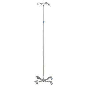 Blickman Industries Blickman Iv Stands  I V Stand, 4 Hook, Thumb Operated Slide Lock, 4 Le
