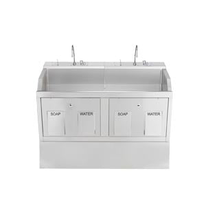 Blickman Industries Blickman Scrub Sinks  Lodi Scrub Sink, (2) Place, Pedestal Mounted, Knee