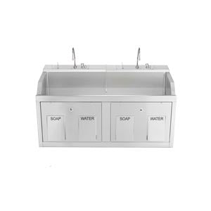 Blickman Industries Blickman Scrub Sinks  Lodi Scrub Sink, (2) Place, Wall Mounted, Knee Act